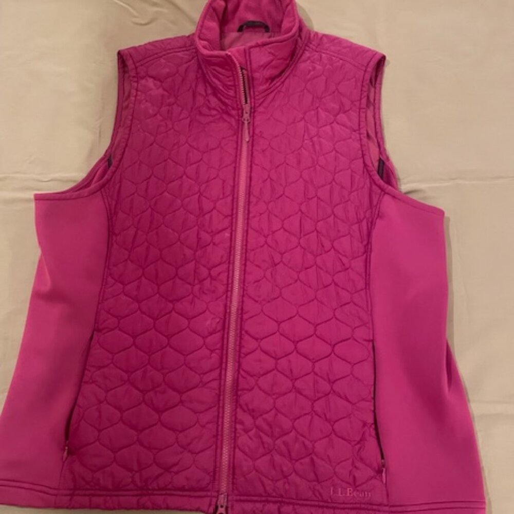 Pink LL Bean quilted vest 2X